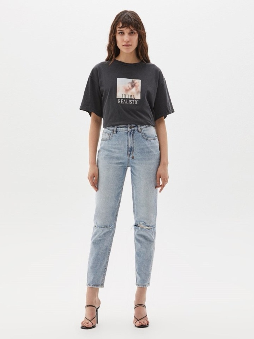 KSUBI Pointer Karma Slash Jean in 098 Light Wash Denim 100% Cotton Size 26